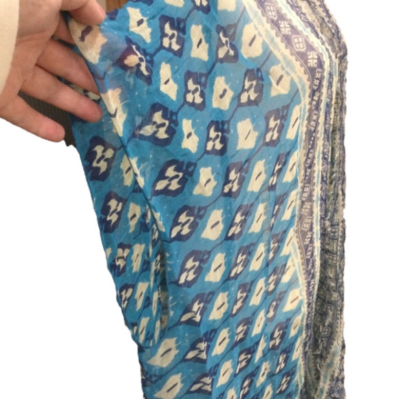Nwt Anthropologie Subtle Luxury Blue Motif Kimono Wrap - Picture 5 of 11